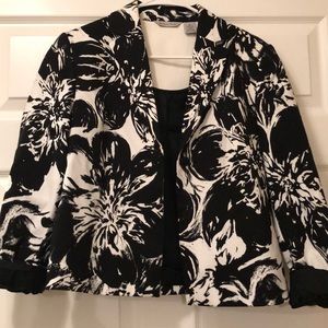 Black and white patterned blazer